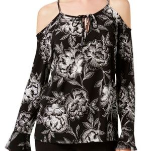 INC Cold Shoulder Bell Sleeve Keyhole Top